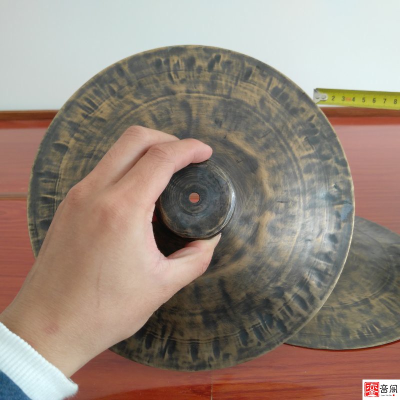 23~40cm純手工青銅大鐃道士小頂鈸道教樂器老銅鐃黑鐃 33cm