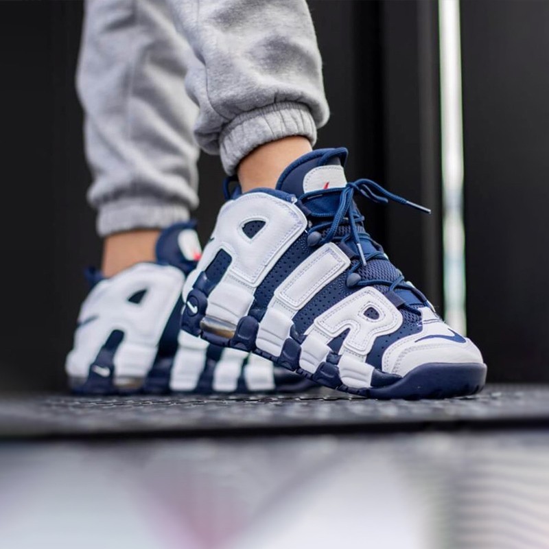 耐克nike air more uptempo 皮蓬大air黑白熊猫96丹宁牛仔男女鞋篮球