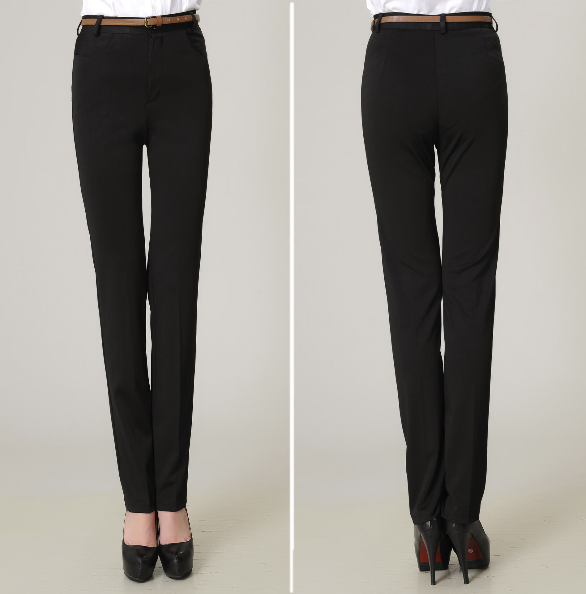 四季春夏加大码胖女士修身弹性直筒职业西裤西装正装裤工作裤子通勤