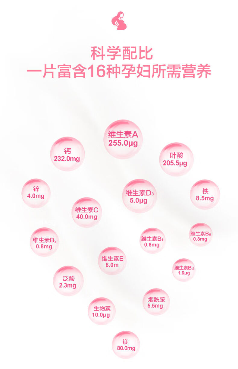 汤臣倍健孕妇多种复合维生素矿物质片维生素a维b含叶酸钙片90片124g90