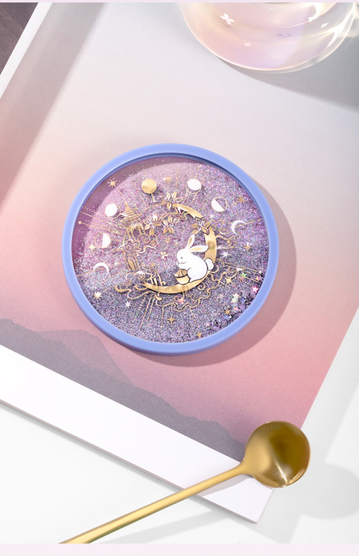 【新款升级】故宫玉兔杯金乌玉兔流沙硅胶杯垫隔热垫防滑情侣国风生日