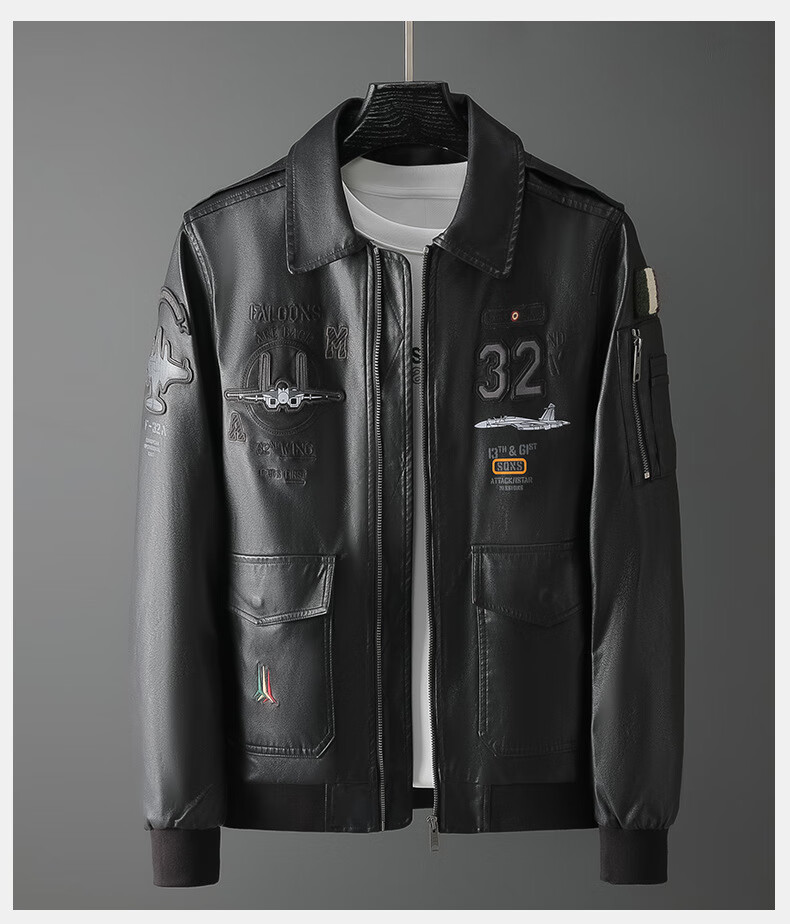 男装 夹克 hk jack tao hk jack tao 夹克 香港潮牌2020刺绣皮衣男士