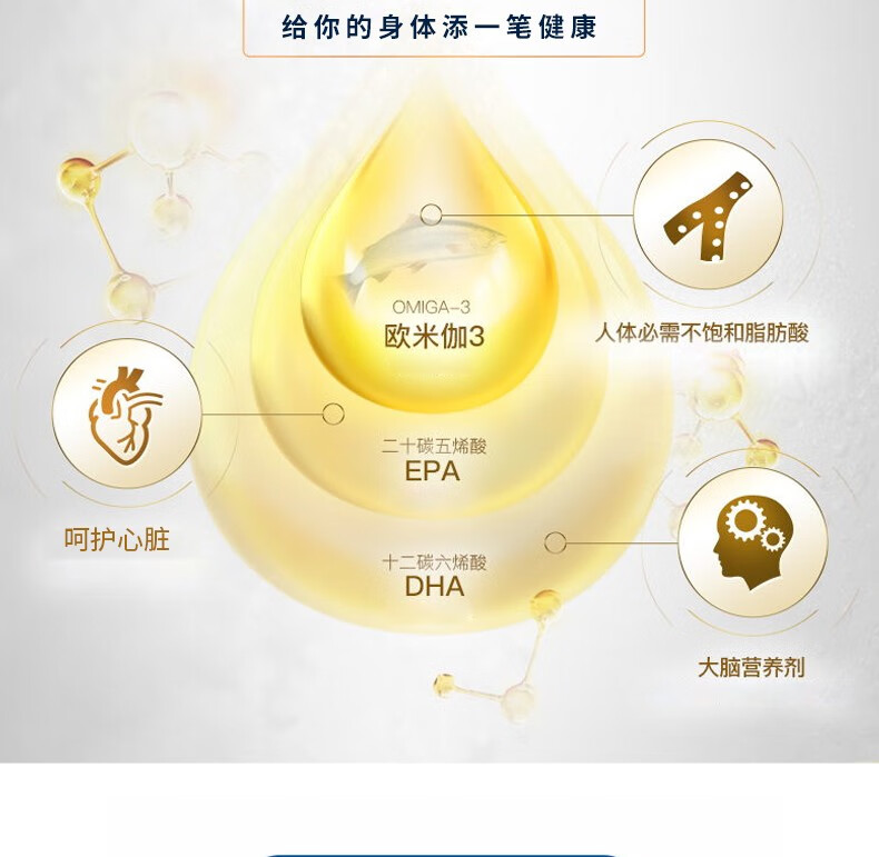 奈力士欧米伽3鱼油软胶囊100克瓶款3盒