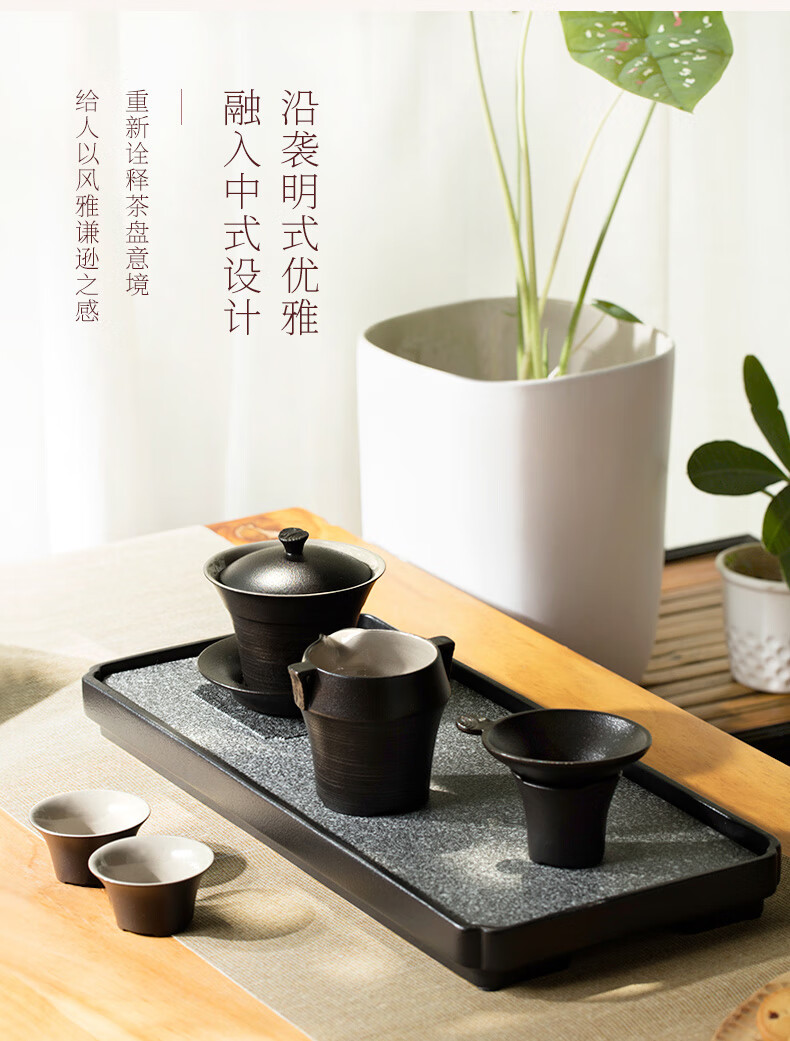 台湾陆宝lohas茶具套装陶瓷茶具三才盖碗茶礼功夫茶具一壶四杯带茶盘1