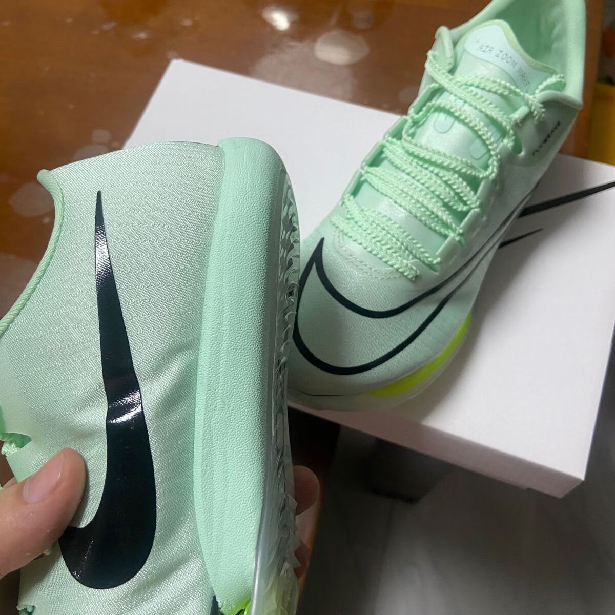 【旗舰官方店】薄荷绿苏炳添maxfly气垫田径短跑钉鞋fly中长跑体考