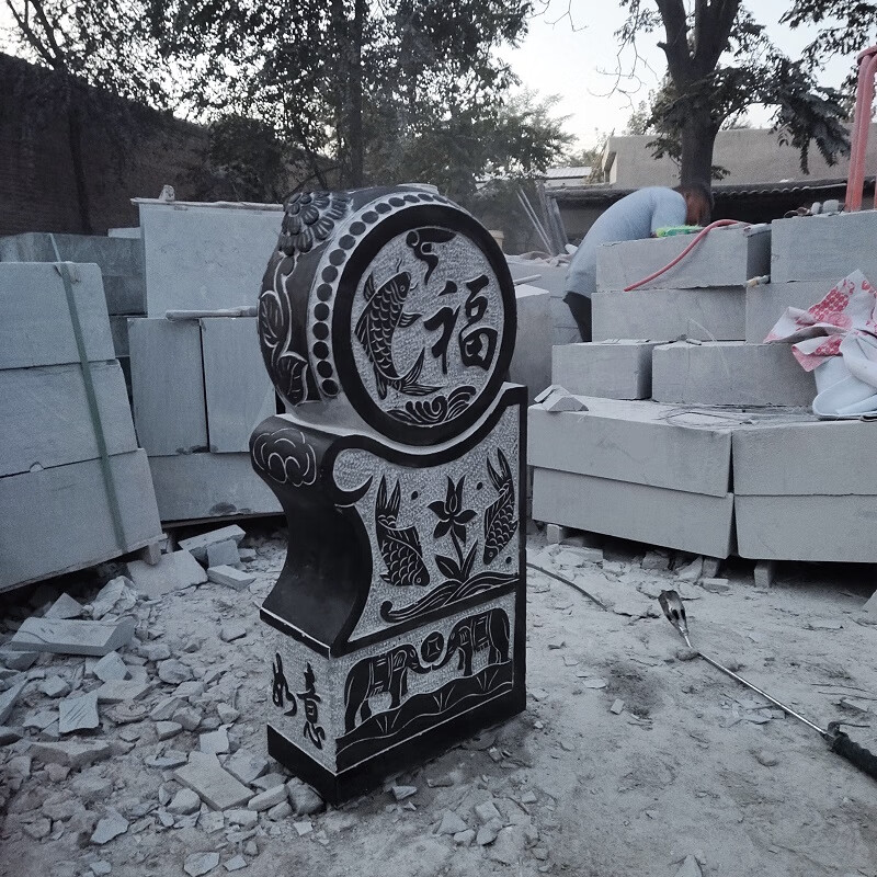 静阁轩仿古石雕抱鼓石门墩家用门鼓石麒麟貔貅小象石狮子石鼓墩80厘米