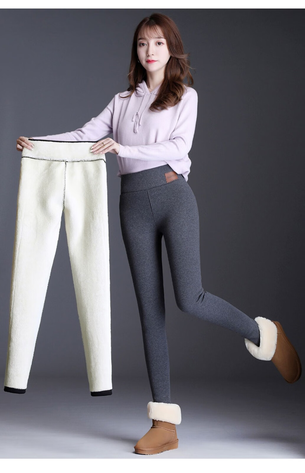 好梦雅超厚特厚东北羊羔绒打底裤子女秋冬季加绒加厚棉裤高腰外穿保暖