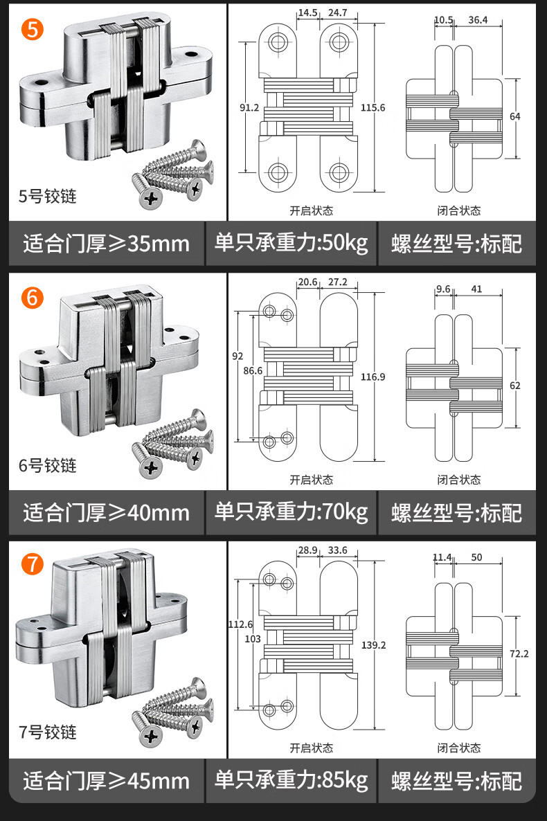 上下合页的安装示意图图片