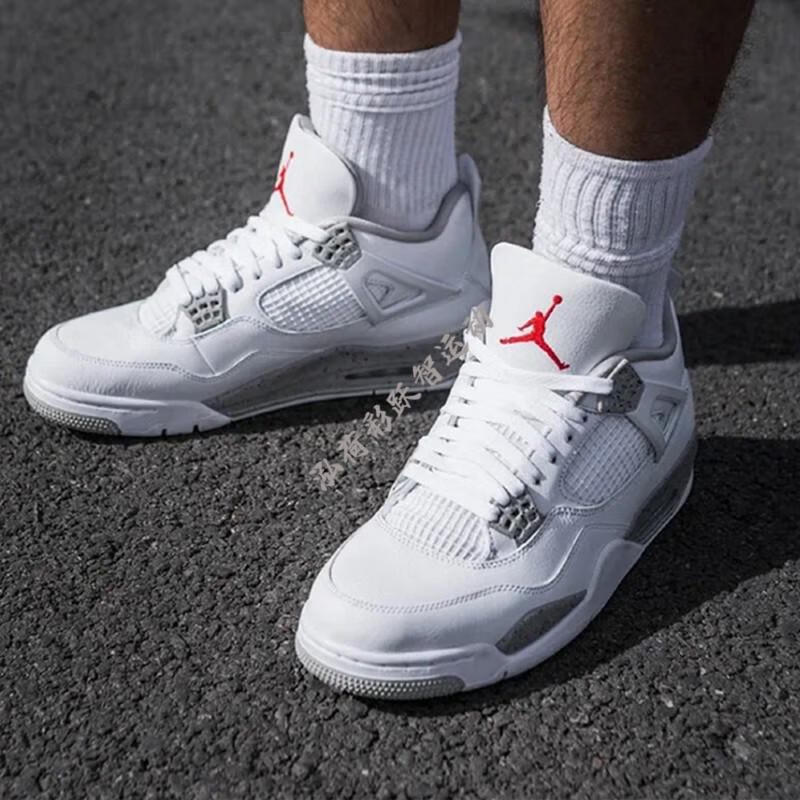 【鉴定后发货】【现货】耐克air jordan4 aj4 乔4白绿情侣篮球鞋 dj