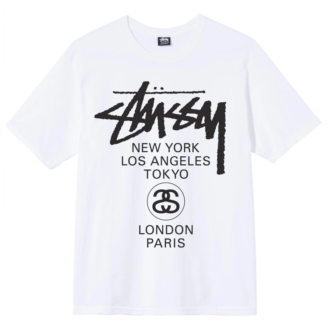 stussy斯图西潮牌情侣t恤夏季新款欧美风朋克男女通用运动休闲大码