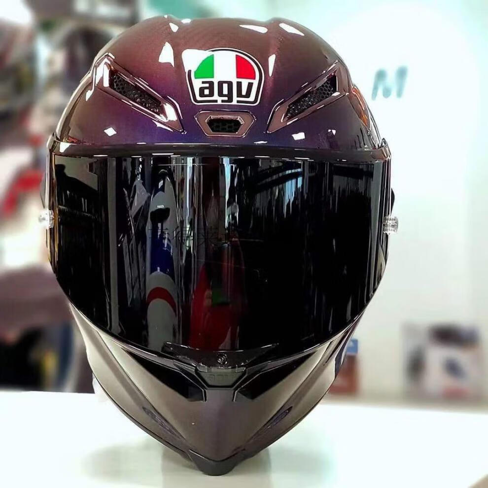 意大利agv头盔碳纤维变色龙 agv pista gprr涂鸦黑红轨迹灰红变色龙