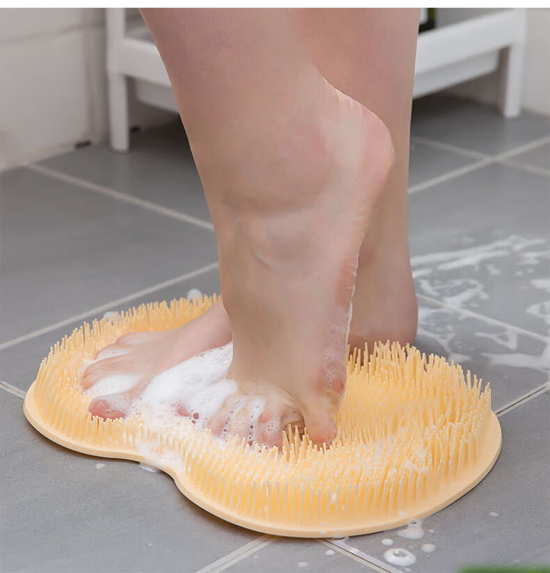 洗脚搓脚神器懒人刷脚家用垫足底按摩垫浴室搓脚垫洗脚带吸盘蓝色灰色