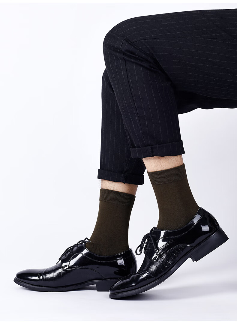 浪莎袜子男中筒纯棉全棉长筒元素官方高桶秋冬款配皮鞋时代 2灰2深灰2