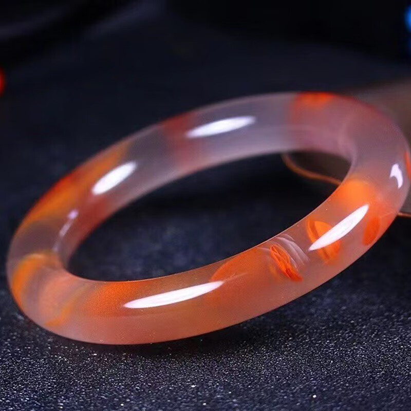 慈心缘天然南红冰飘料手镯保山南红女士珠宝首饰手镯福镯圈口5911811