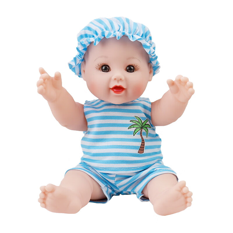 迷铭乐 智能仿真婴儿公仔洋娃娃搪胶模型全软胶男女宝宝儿童玩具生日