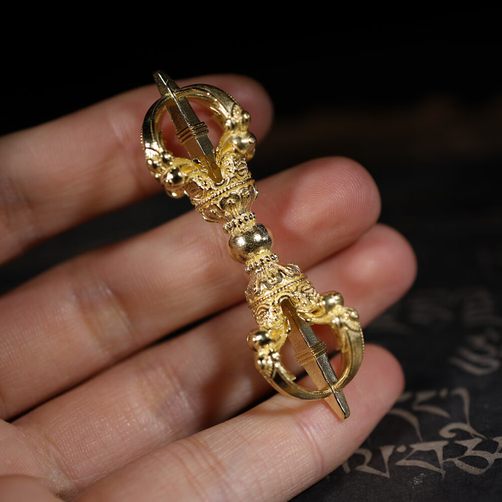 异地彩虹 藏式黄铜金刚杵五股随身迷你小号金刚杵吊坠挂件