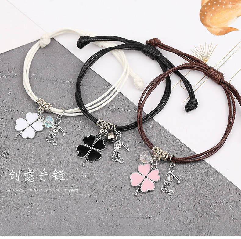 3条装闺蜜手链女三人便宜学生小清新二三人好朋友手绳韩版简约森系三