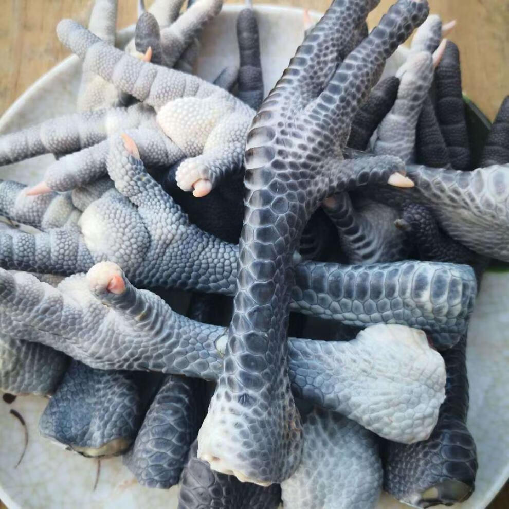 新鲜鸡脚冷冻 乌鸡脚 乌鸡爪 黑鸡爪 2斤装鲜货冷藏(大号)广纳力驰 2