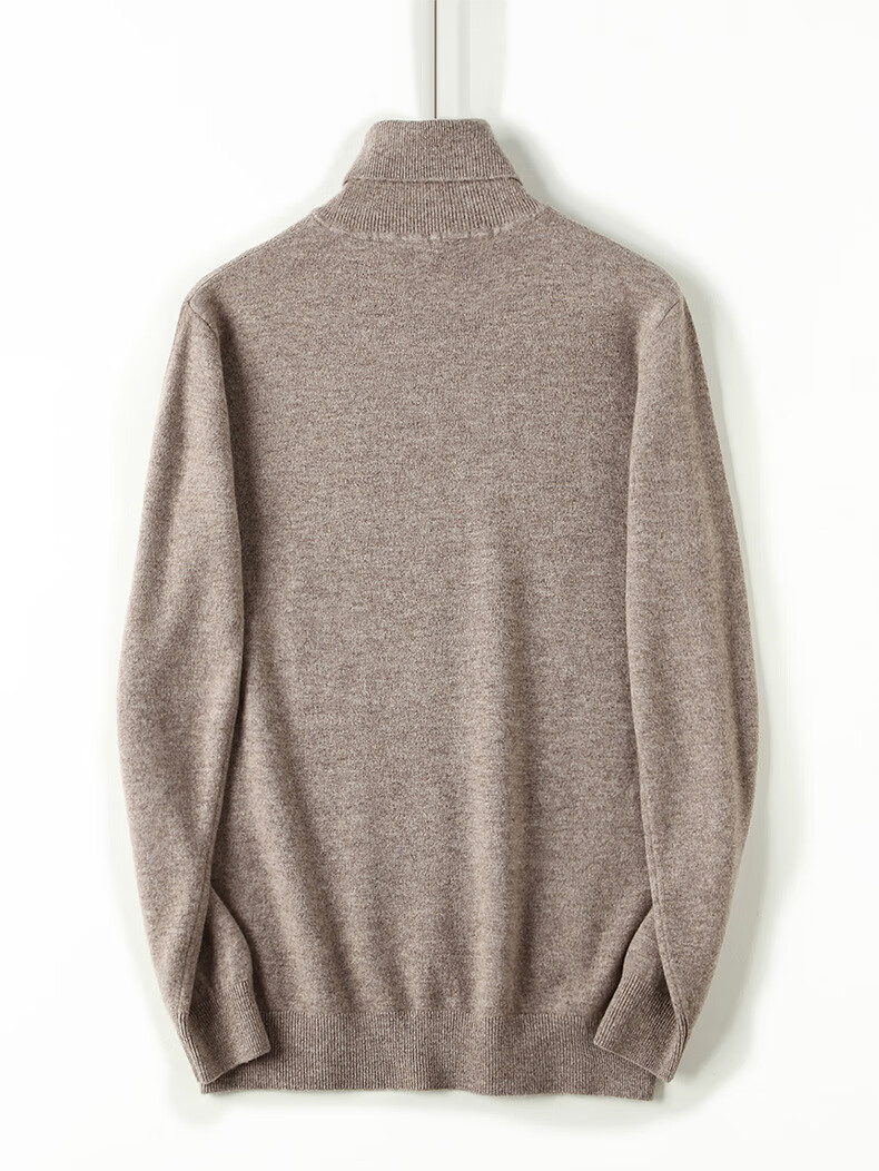 男士高领羊毛衫2020秋冬翻领针织螺纹打底衫内搭美利奴毛衣 黑色 110