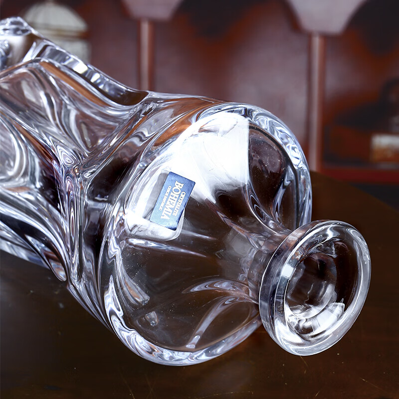 bohemia捷克波西米亚进口人造无铅水晶玻璃酒瓶酒樽醒酒器透明款比萨