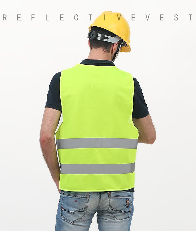 施工程荧光马甲多口袋交通路政安全防护衣服可印字 荧光绿【均码】