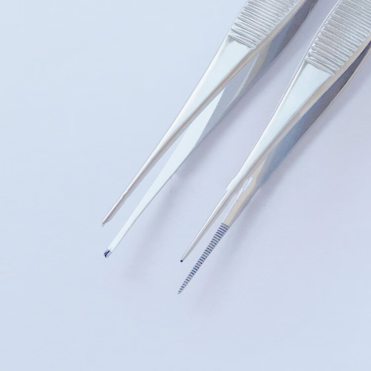 不锈钢医用眼科镊子手术镊子弯头直头双眼皮整形镊软疣10cm直有钩630