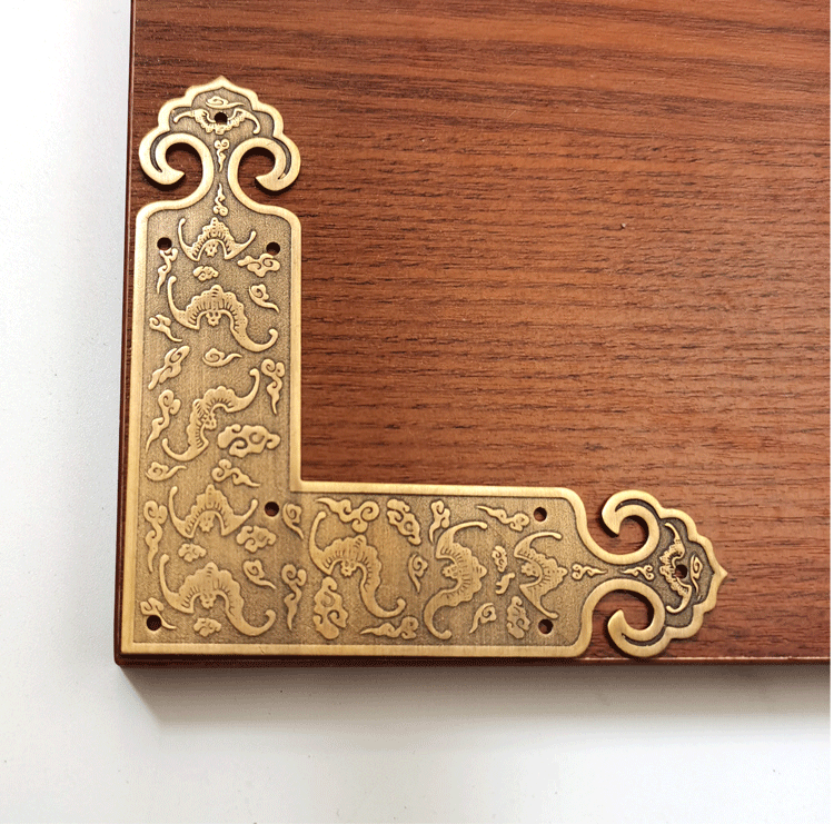 纯铜仿古中式包角柜门桌椅木箱铜角码护角t型直角护边古铜角片