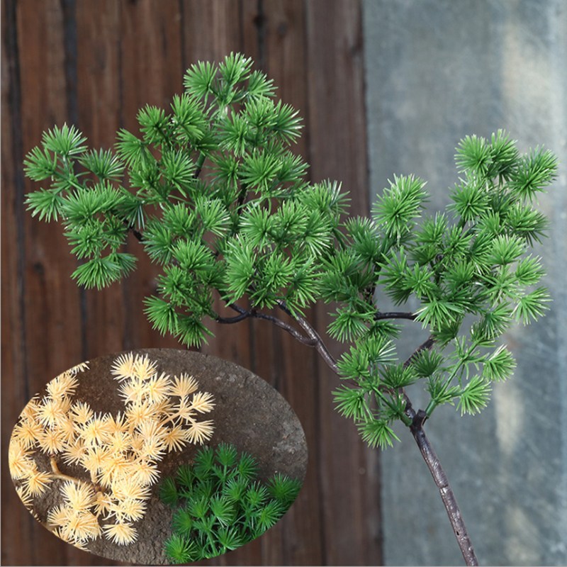 仿真松树枝叶假松针榕树崖柏罗汉美人松中式迎客松造景树叶子批发