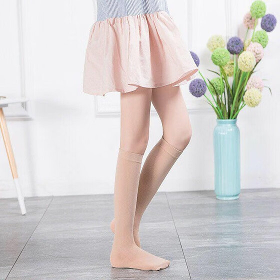 春夏天鹅绒高筒袜子肤色长筒袜女过膝袜肉色中筒大腿中厚丝袜半截 中