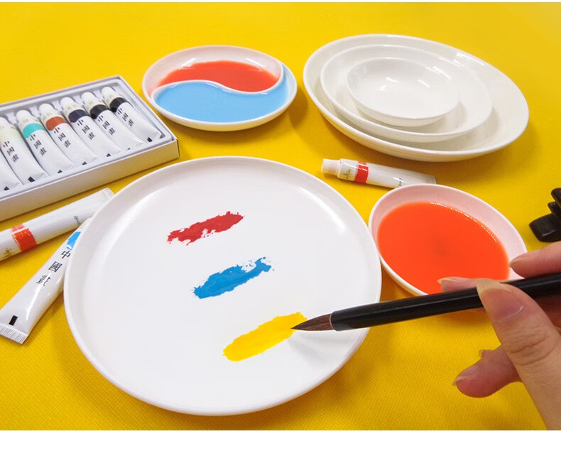 碟子初学者书法墨碟水碟美术生专用水粉颜料调色瓷碟学生用美术绘画盘