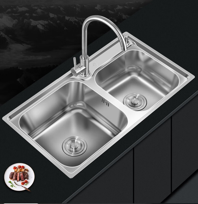小米mi生态米家通用不锈钢洗菜盆小户型水槽双槽套餐加厚厨房洗碗盆