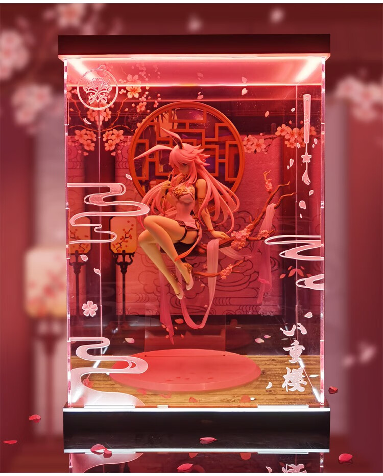 洞狮 手办展示台盲盒展示盒 apex 崩坏3 八重樱 旗袍ver led 前雕刻