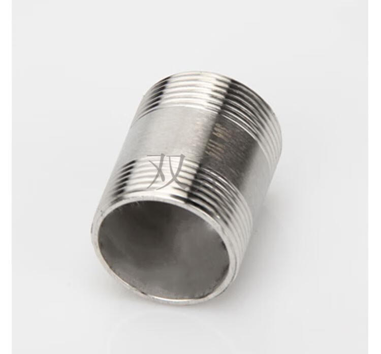 304不锈钢双头外丝水管圆管丝扣直接外牙内接头管配件46分1寸304dn100