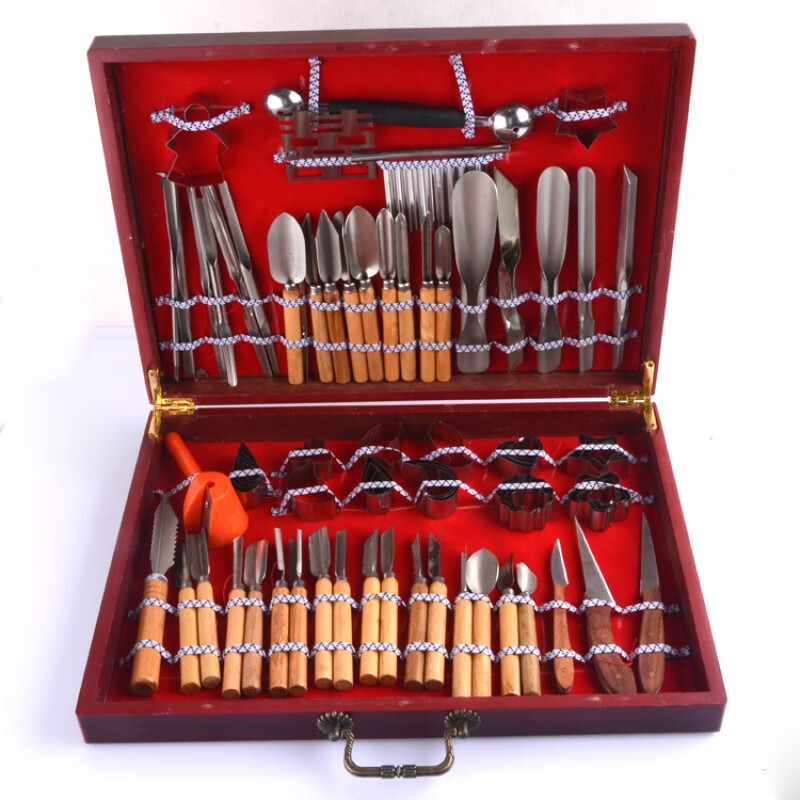 80件雕刻刀 套装 水果蔬菜厨师雕刻刀 不锈钢拼盘雕花刀 白