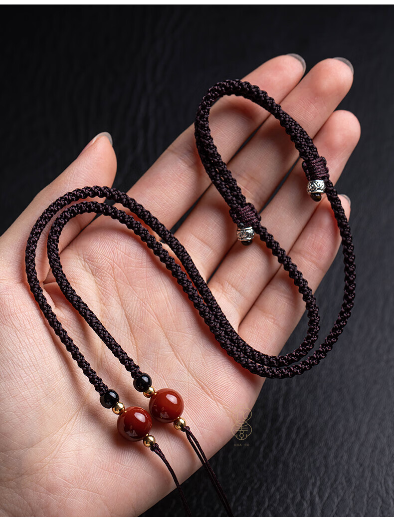 天珠挂绳横穿竖穿挂脖锁骨手编民族风款项链绳子西藏玉吊坠绳子藏雪巴