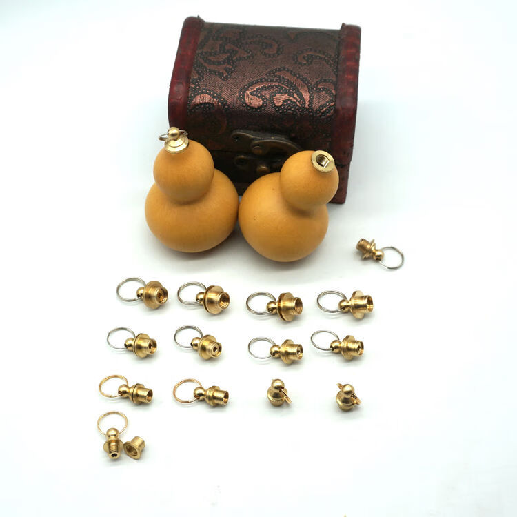 文玩葫芦镶口配件小葫芦铜镶口帽塞坠子头diy配件手捻葫芦手把件酒塞