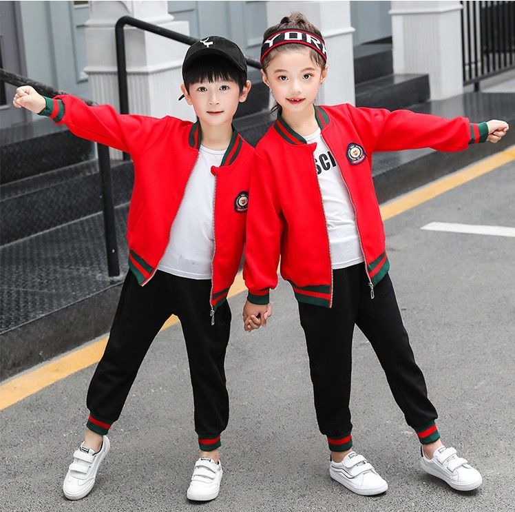 小孩子冬天穿的校服定制冬款幼儿园园服小学生校服学院风班服长袖红色