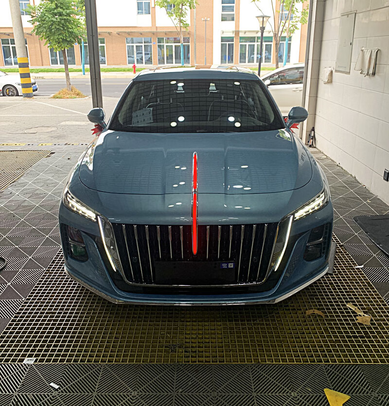 2023款红旗h5灯中网流光灯改装件专用机盖发光车标灯专车专用 23款