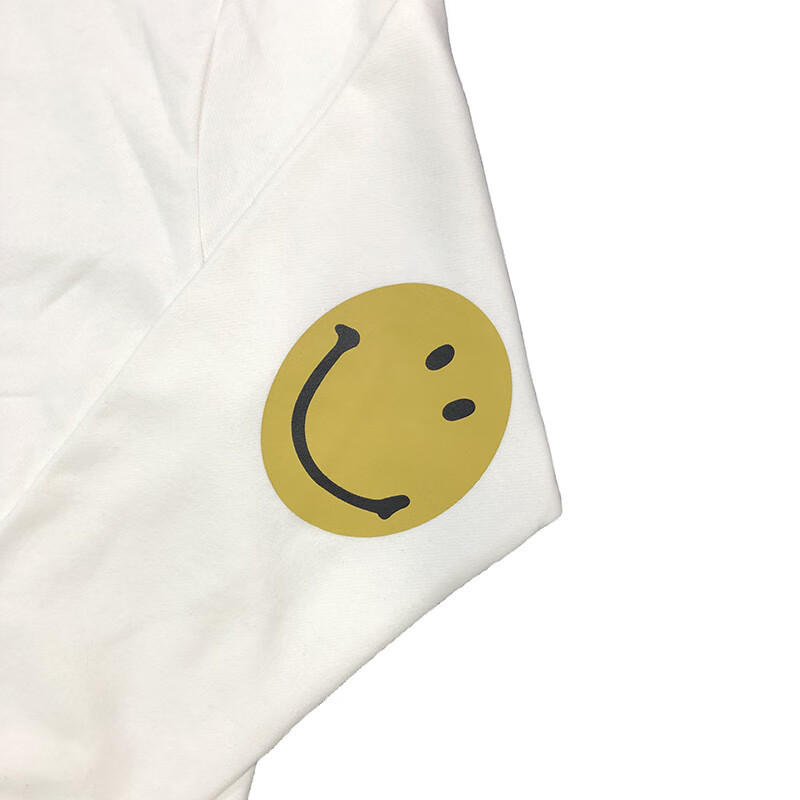 ea潮牌四眼笑脸圆领 日本春季春秋休闲毛圈做旧笑脸印花情侣卫衣 黑色