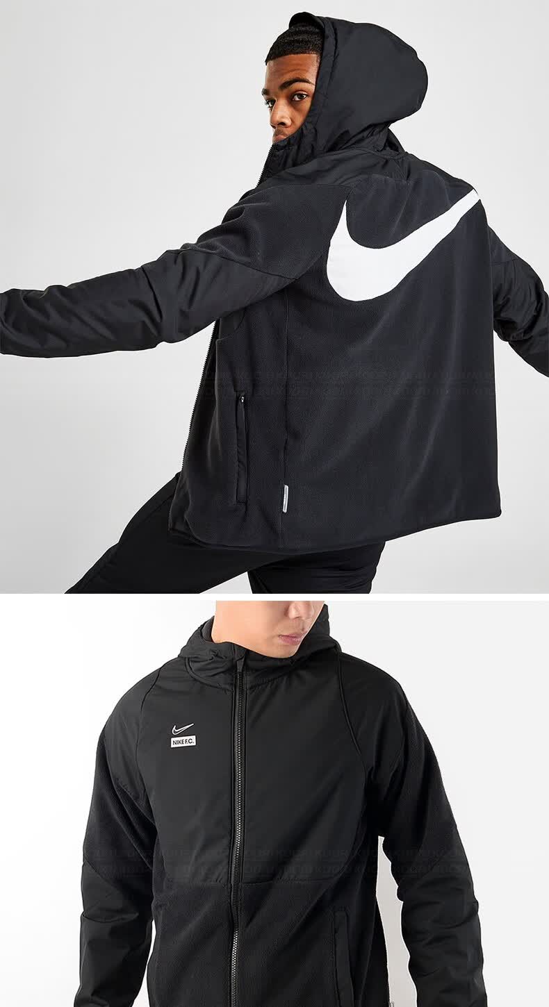 nike耐克fcawf足球运动抓绒梭织拼接连帽夹克外套男ct2511ct2511084