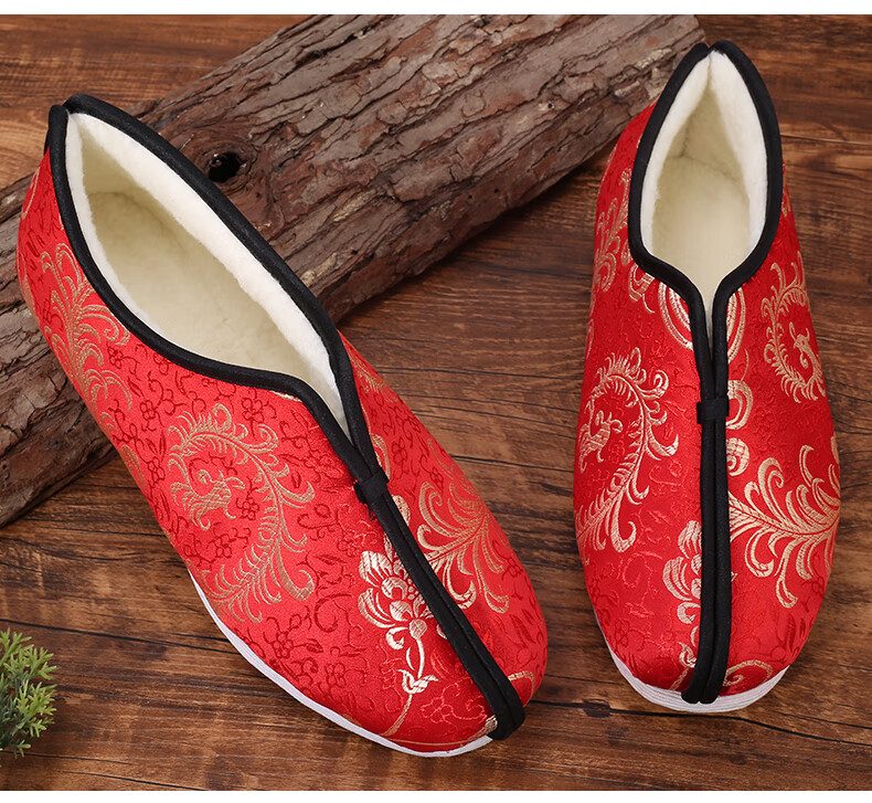 天顺祥女士寿鞋凤尾丝质刺绣千层底布鞋寿衣老人冲喜殡葬用品天泽凤尾