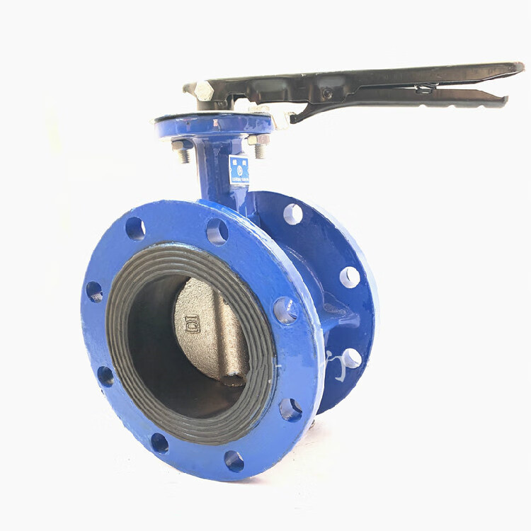 d41x16手柄法兰蝶阀手动软密封蝶阀dn506580100125150200普板dn401寸5