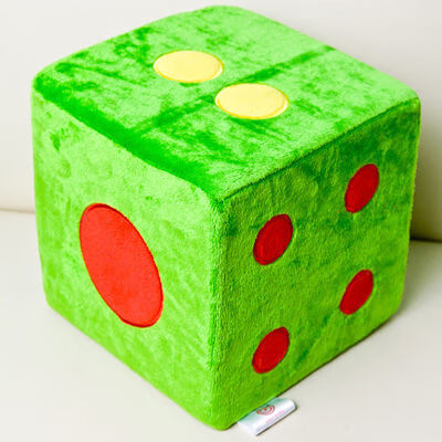 大实心海绵骰子毛绒布玩具大色子筛子大号飞行棋 7厘米蓝色 12厘米布