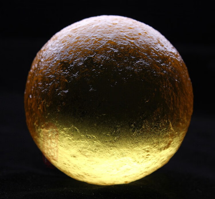 牧思天然利比亚黄陨石摆件圆球把玩件超大陨星原石办公室家居饰品直径