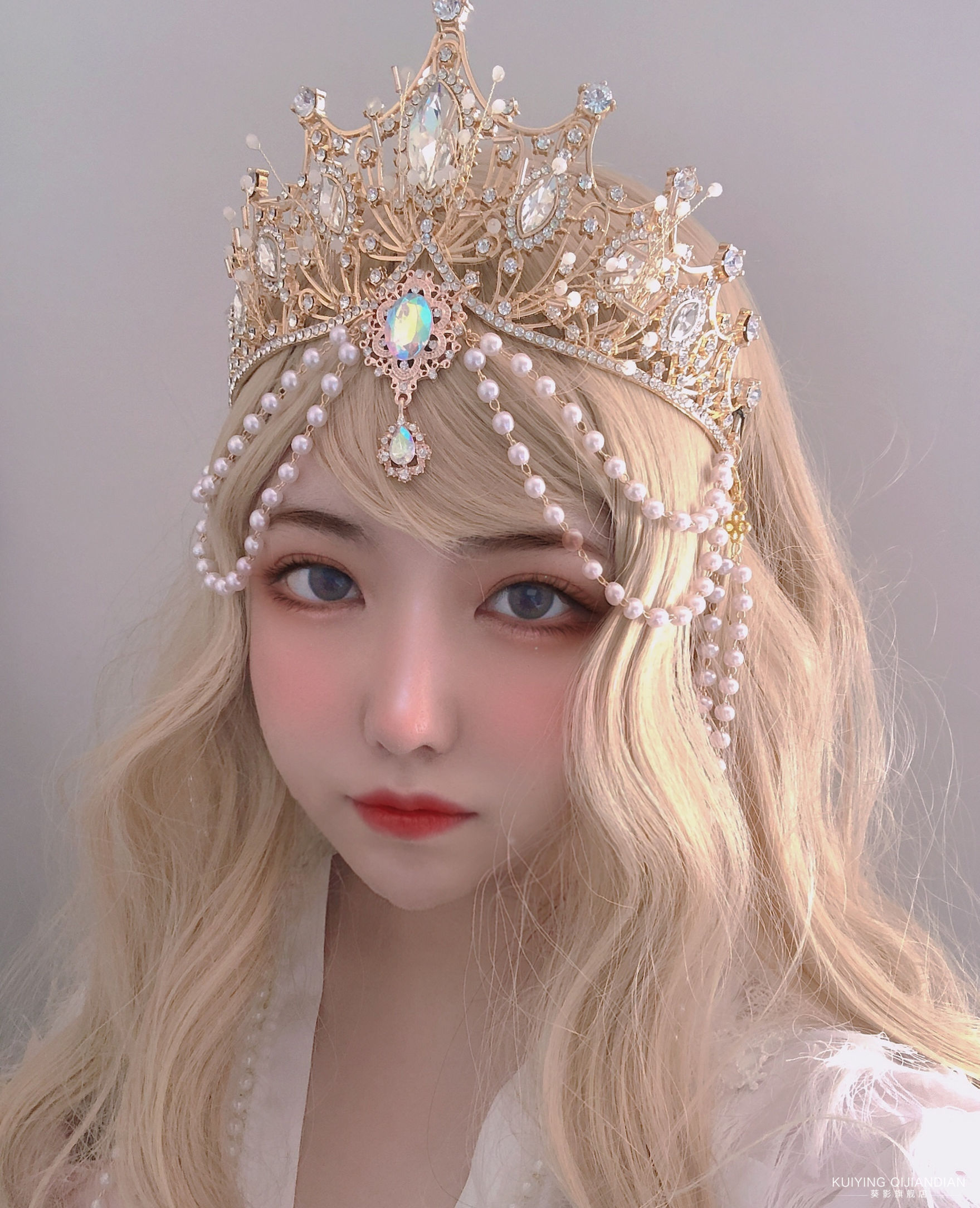 葵影lolita圣母光环阿波罗羽毛翅膀天使光圈头发饰品洛丽塔 皇冠华丽