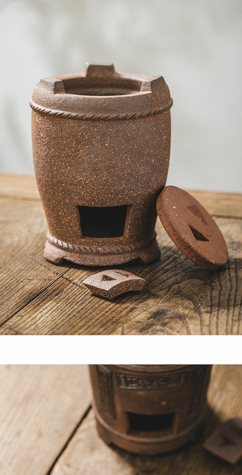 炭火茶炉炭炉煮茶炉红泥小火炉家用陶壶烧水煮茶壶烧炭炭火煮茶炉户外