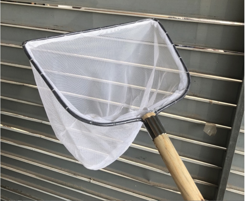 推虾网手推三角捞鱼网抓鸡专用网养殖场抄网捕螺丝河虾网兜白色密眼款