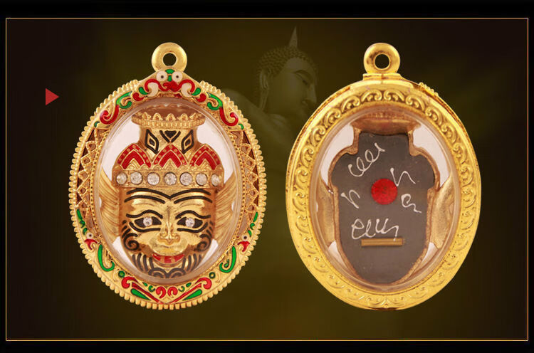 默奢 正宗泰国佛牌 三岩诗大师开光 智慧鲁士 吊坠 黑色