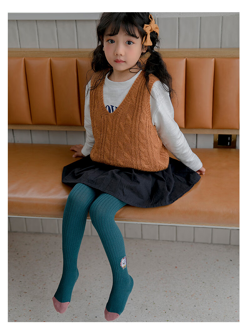 小动物中厚儿童打底袜春秋薄款棉质外穿2020新品白色小女孩宝宝连裤袜