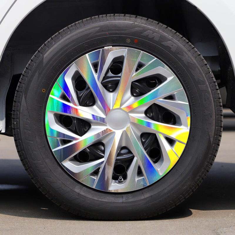 适用丰田威驰fs轮毂贴纸镭射汽车贴膜轮圈遮挡划痕修复反光改装饰